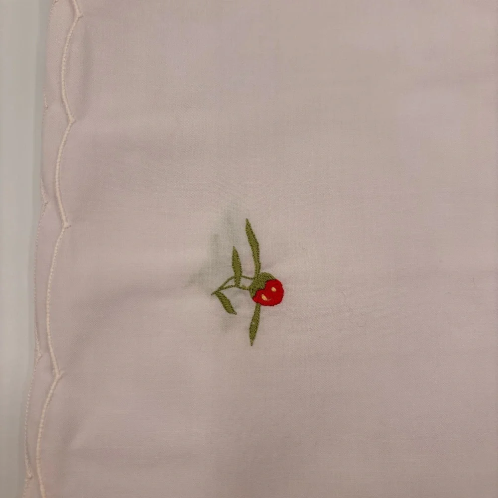 Vintage‎ Lorraine Home Tablecloth Napkins Embroidered Strawberry Set Unused